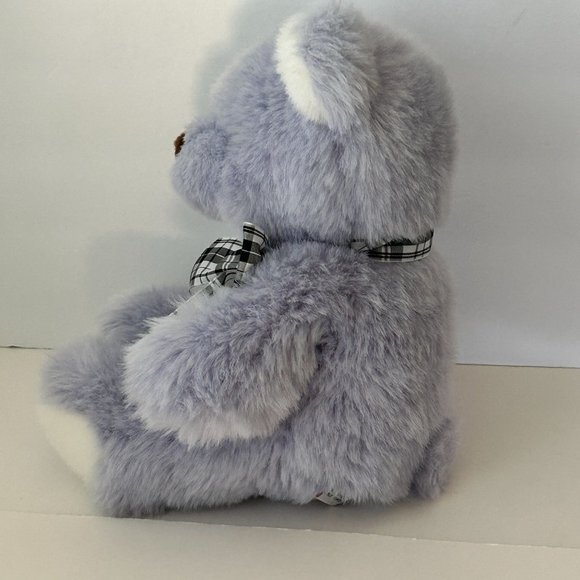 Vintage Gund Plush Bear My First Teddy Stuffed Animal Purple Lavender Bow Soft - Picture 2 of 13